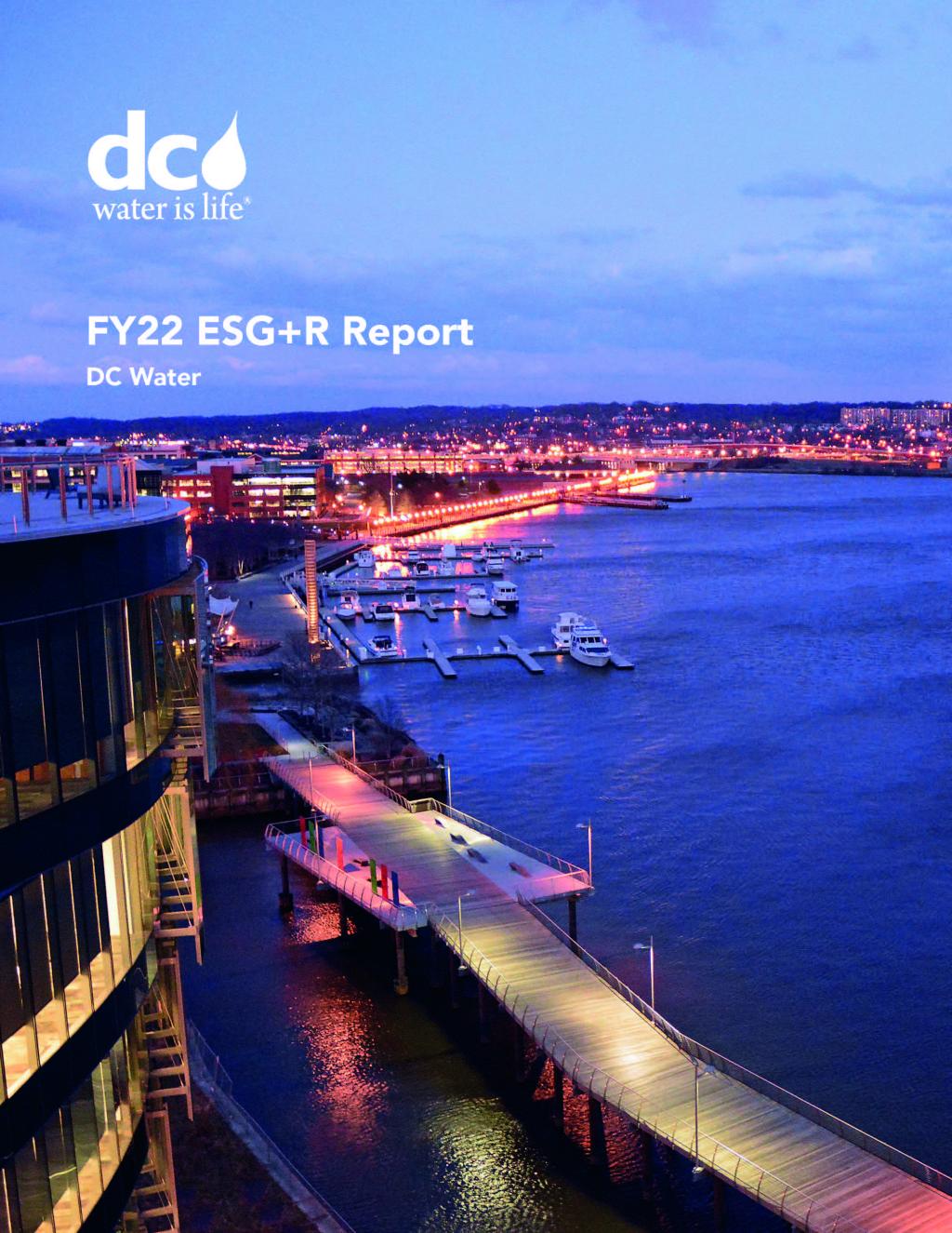 Cover of DC Water's FY22 ESG+R Report