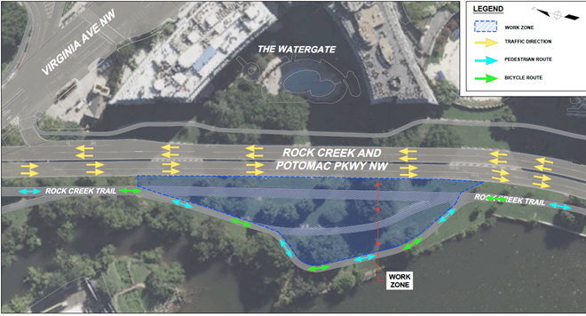Map of construction area and detours