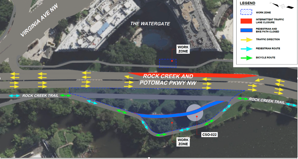Map of rock cree parkway with lane closure