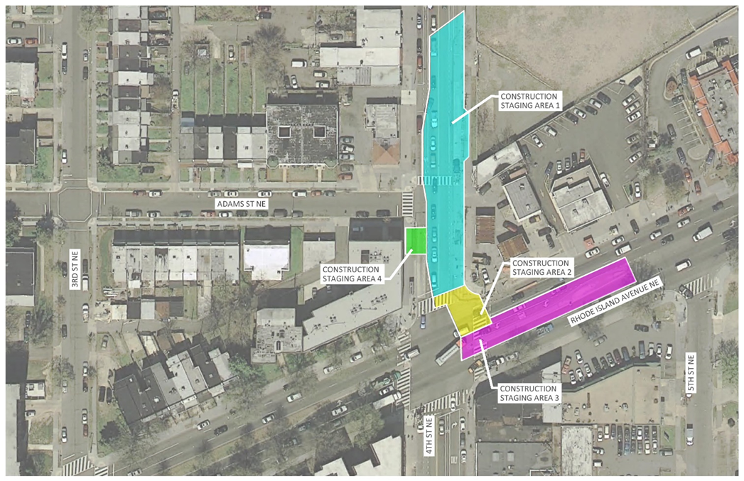 4th Street Construction Staging Area Map