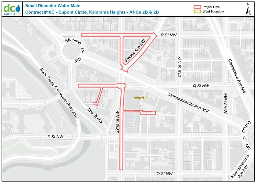 SMALL DIAMETER WATER MAIN REPLACEMENT PROJECT  Dupont Circle and Kalorama Heights Neighborhoods  ADVISORY NEIGHBORHOOD COMMISSION 2B and 2D