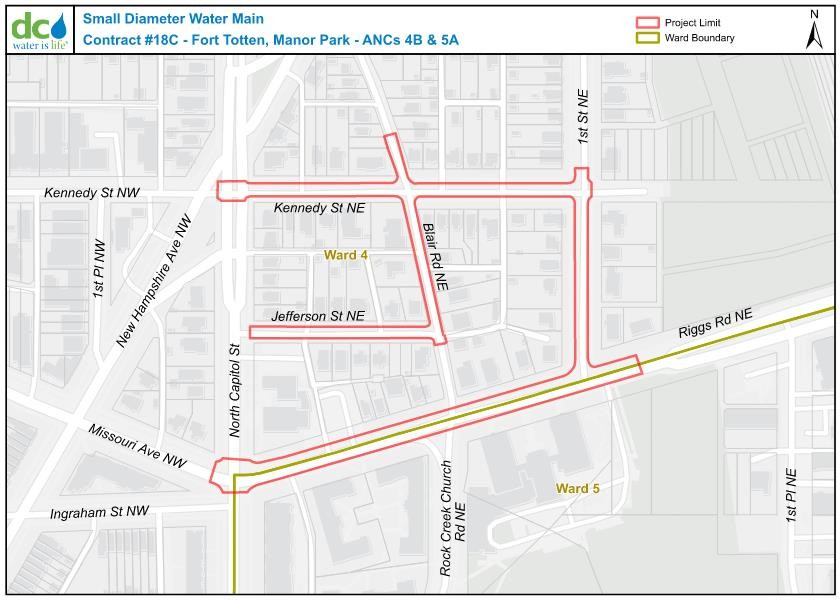 SMALL DIAMETER WATER MAIN REPLACEMENT PROJECT  Fort Totten and Manor Park Neighborhoods ADVISORY NEIGHBORHOOD COMMISSION 4B and 5A