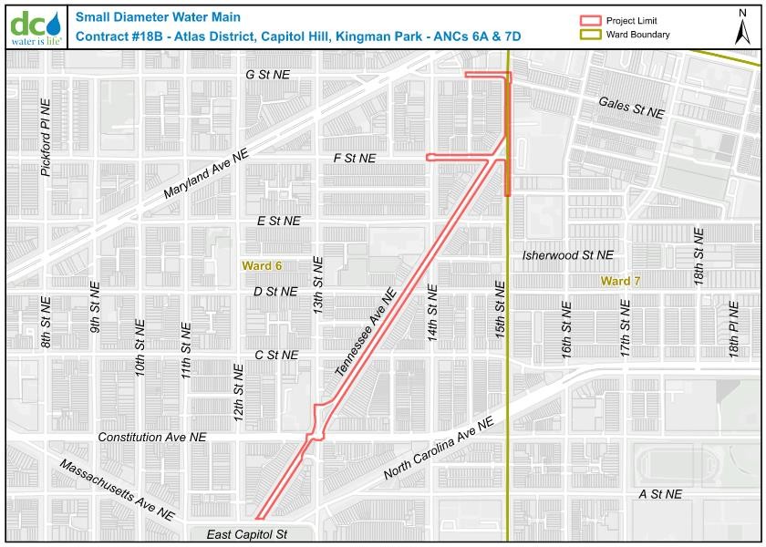 SMALL DIAMETER WATER MAIN REPLACEMENT PROJECT  Atlas District, Capitol Hill, and Kingman Park Neighborhoods ADVISORY NEIGHBORHOOD COMMISSION 6A and 7D