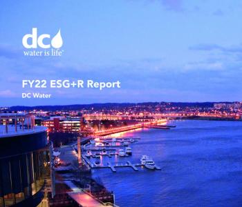 DC Water's FY22 ESG+R Report Cover of DC Water's FY22 ESG+R Report