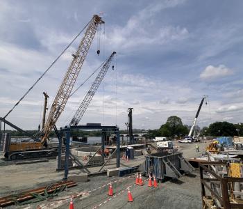 DC Water Potomac River Tunnel Project construction site at West Potomac Park