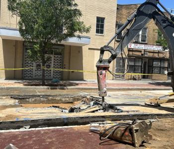 Martin Luther King Jr SE Water Main Break Excavation of water main break