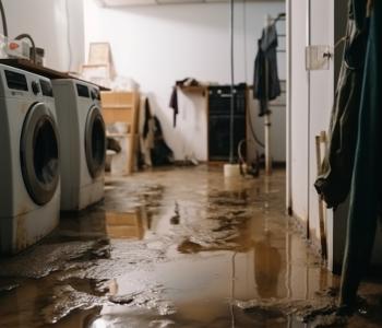 Stock photo of home/basement damage from flooding