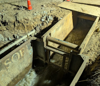 Photo of the Potomac Interceptor Bypass where overflow reentering the sewer line