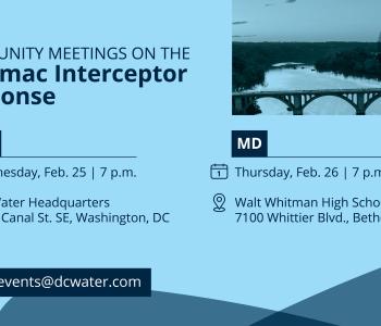 Graphic with details about the two community meetings.