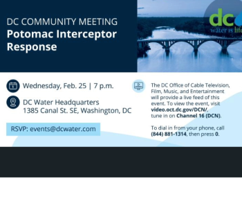 Graphic with the information for the Community Meeting