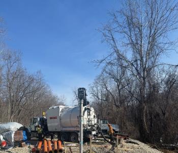 Truck mounted vacuum cleaning the Potomac Interceptor