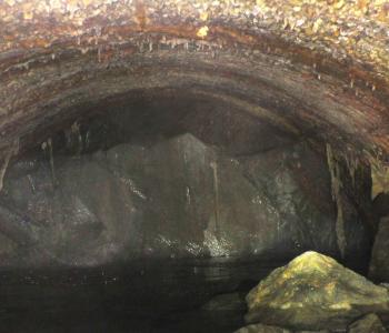 Image of rock blockage taken by CCTV inside the Potomac Interceptor downstream of the collapse