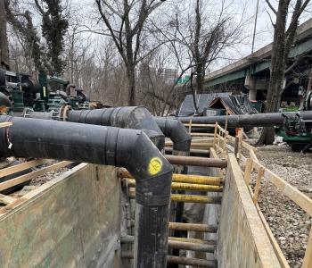 Photo fo new access pit for enhanced bypass and pumps