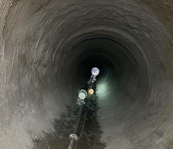 photo inside tunnel with geopolymer