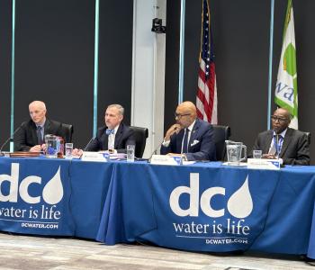 John Cassidy, Matt Brown, David L. Gadis, and Moussa Wone giving technical briefing