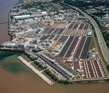 Aerial shot of Blue Plains Advanced Wastewater Treatement Plant