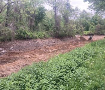 Photo of section of Canal where soil has been removed