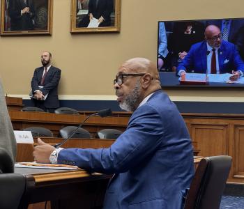 DC Water CEO David L. Gadis testifying before House Subcommittee