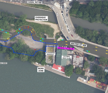 The Capital Crescent Trail will shift north and remain open to pedestrians and cyclists.