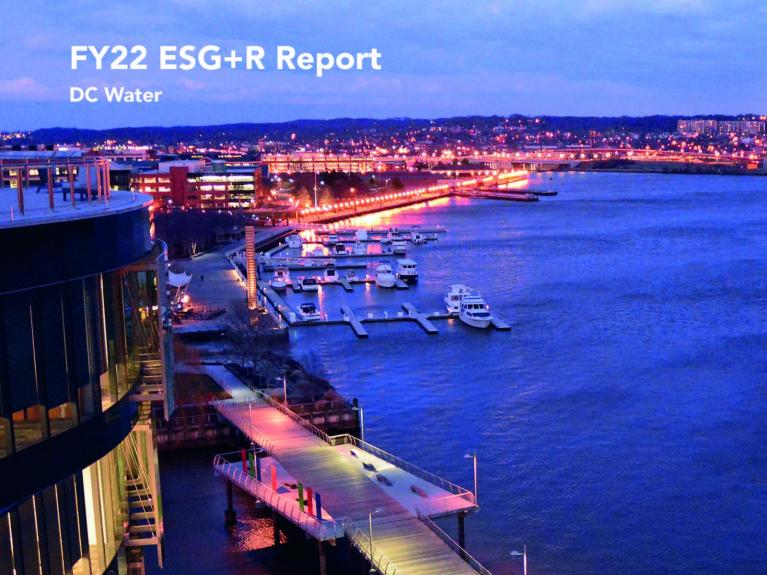 Cover of the DC Water 2022 ESG+R Report