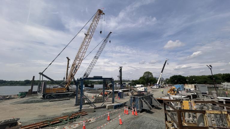 DC Water Potomac River Tunnel Project construction site at West Potomac Park