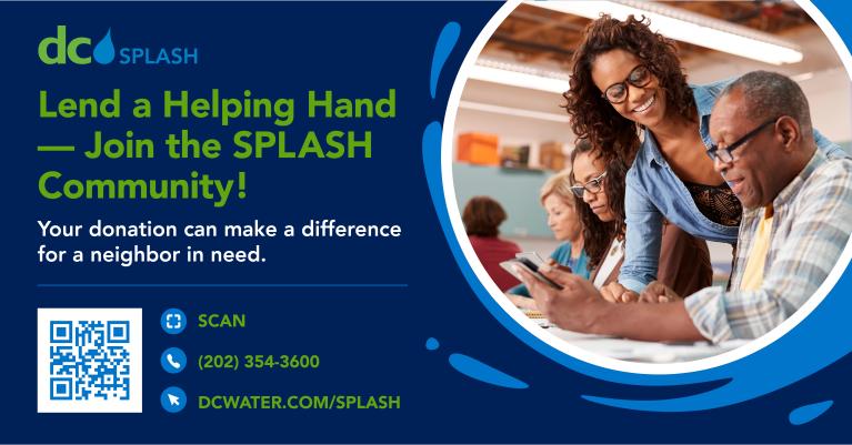 SPLASH graphic SPLASH graphic with program information and QR code