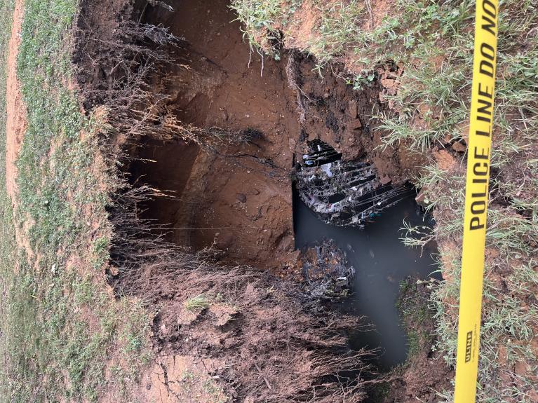 Anacostia Force Main Failure Photo of collapsed sewer main