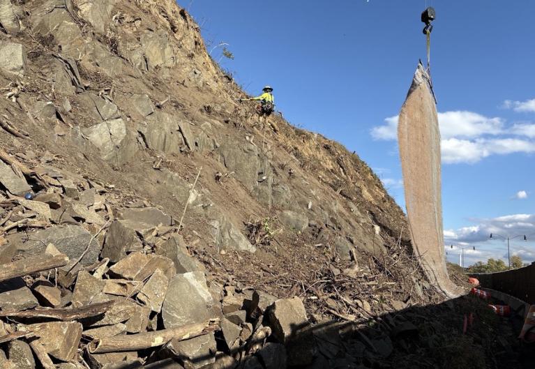 View the slope stabilization project area on Canal Road NW.