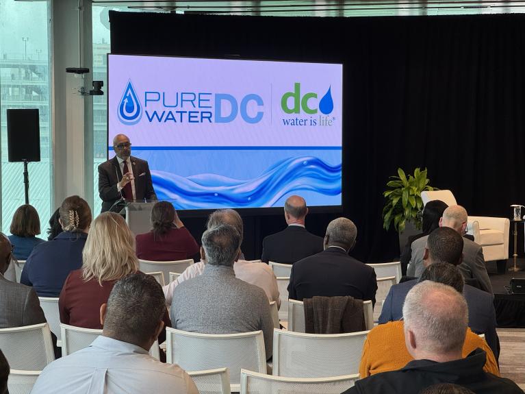 DC Water CEO David Gadis addresses audience at Pure Water DC Event
