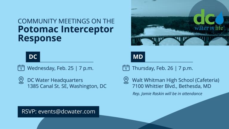 Graphic with date and time of community meetings