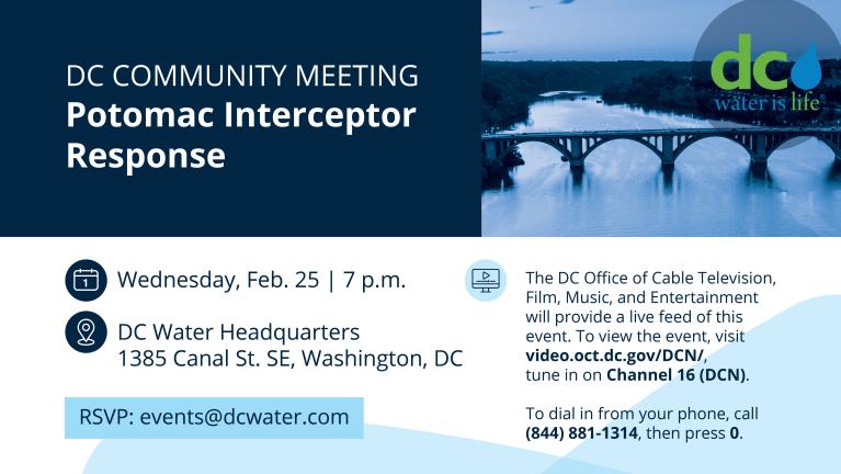 Graphic with the information for the Community Meeting