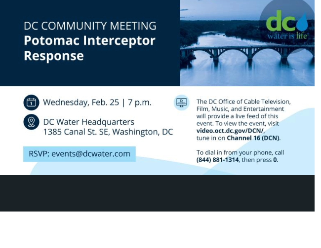 Graphic with the information for the Community Meeting