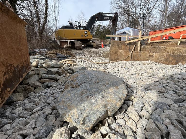 Photo of giant rock and boulder removed