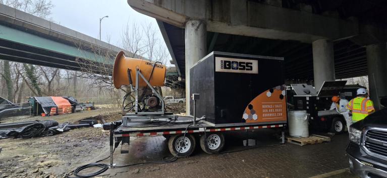 Odor Control Measures near Open Trench with Pumps