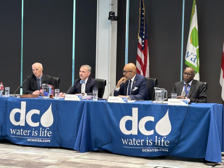 John Cassidy, Matt Brown, David L. Gadis, and Moussa Wone giving technical briefing