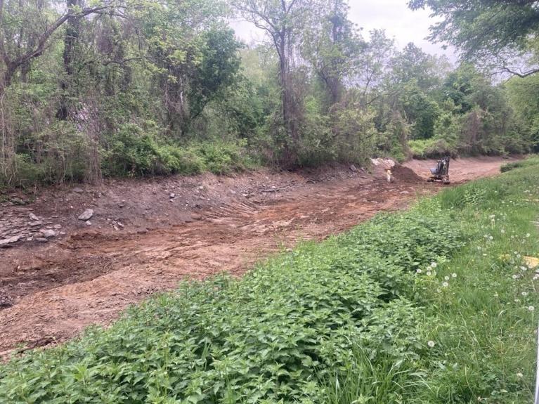 Photo of section of Canal where soil has been removed
