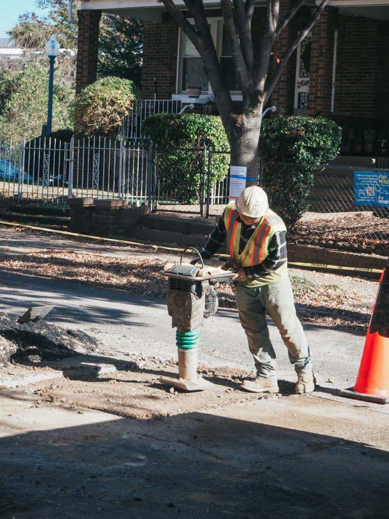 Photo of LFDC work on a street in the Trinidad NE Neighborhood