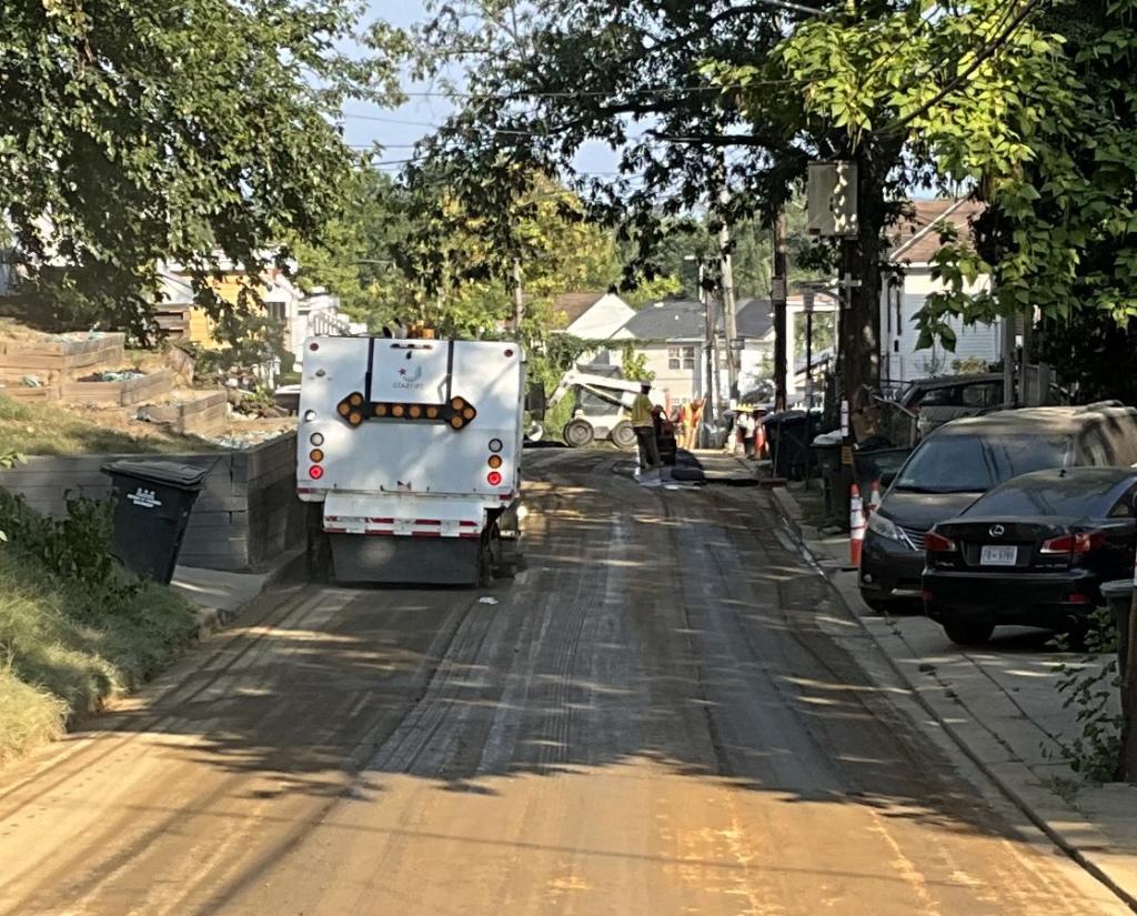 Repaving after repair.