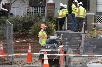 Lead Free DC Service Line Replacement Tour Lead Fee DC workers at home getting lead service line replacement