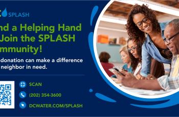 SPLASH graphic SPLASH graphic with program information and QR code