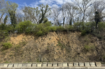 View the slope stabilization project area on Canal Road NW. View the slope stabilization project area on Canal Road NW.