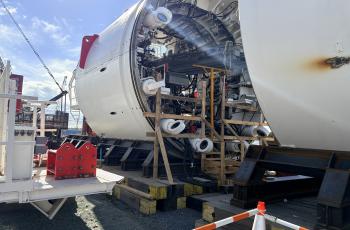 Section of Tunnel Boring Machine Mary being prepared for excavation to begin