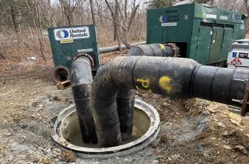 Three pumps installed as part of the bypass system