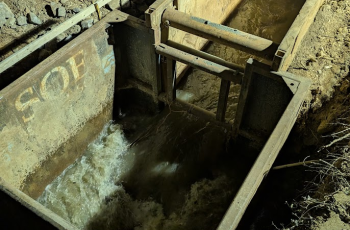 Photo of the Potomac Interceptor Bypass where overflow reentering the sewer line