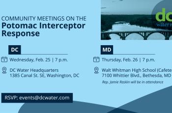 Graphic with date and time of community meetings