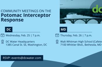 Graphic with details about the two community meetings.