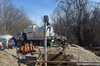 Truck mounted vacuum cleaning the Potomac Interceptor