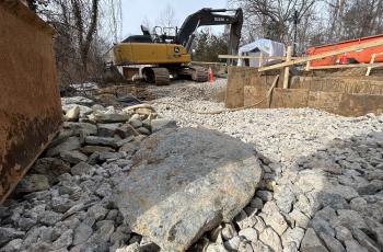 Photo of giant rock and boulder removed