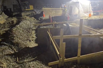 Image of overflow from the collapse site being captured by the trench system and returned to the Potomac Interceptor