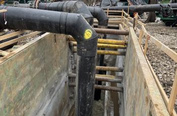 Photo fo new access pit for enhanced bypass and pumps